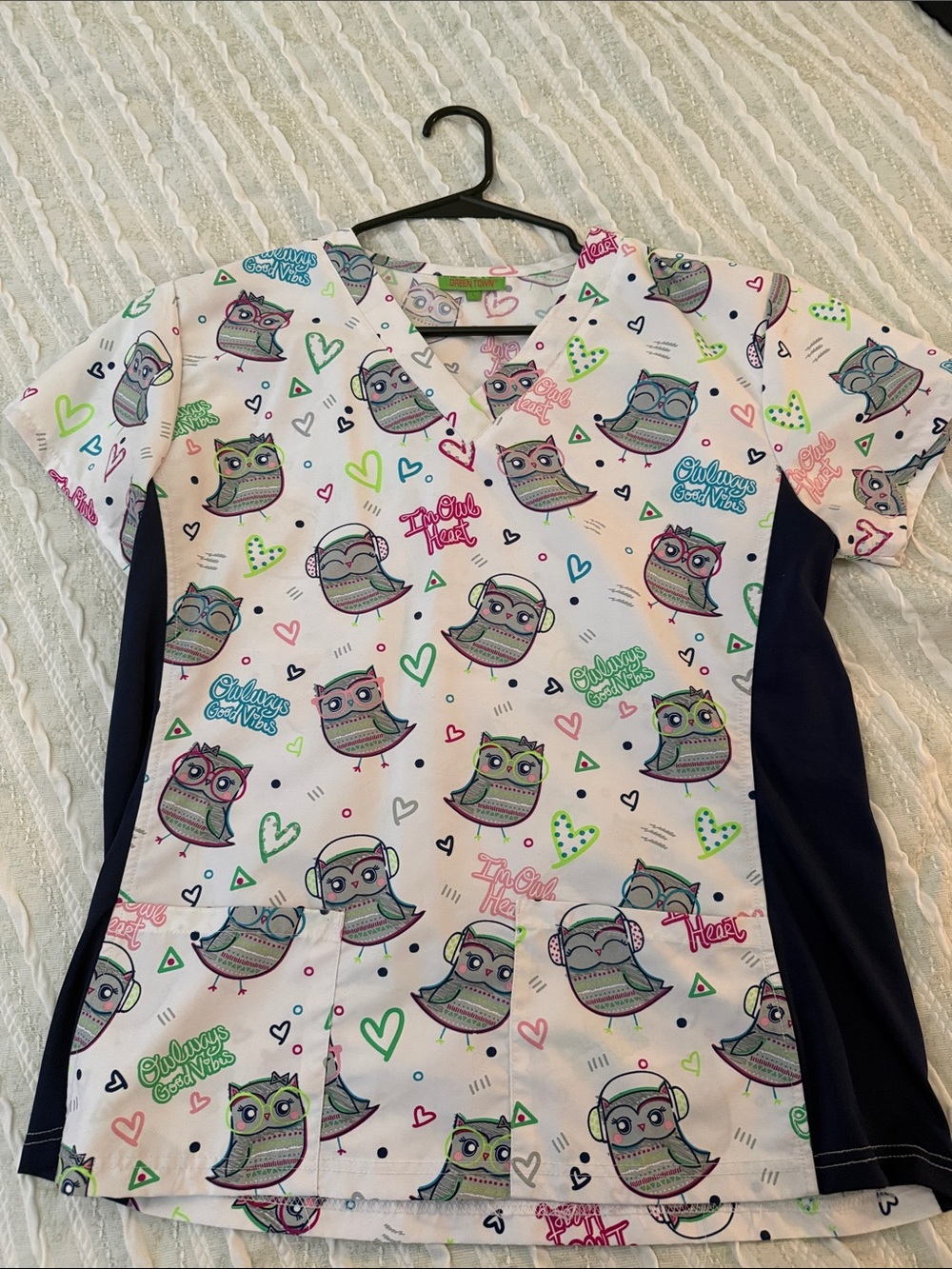 Cute Owl scrub top